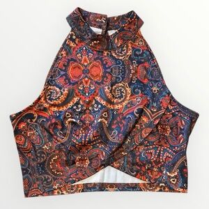 Multicolor Paisley Crop Top